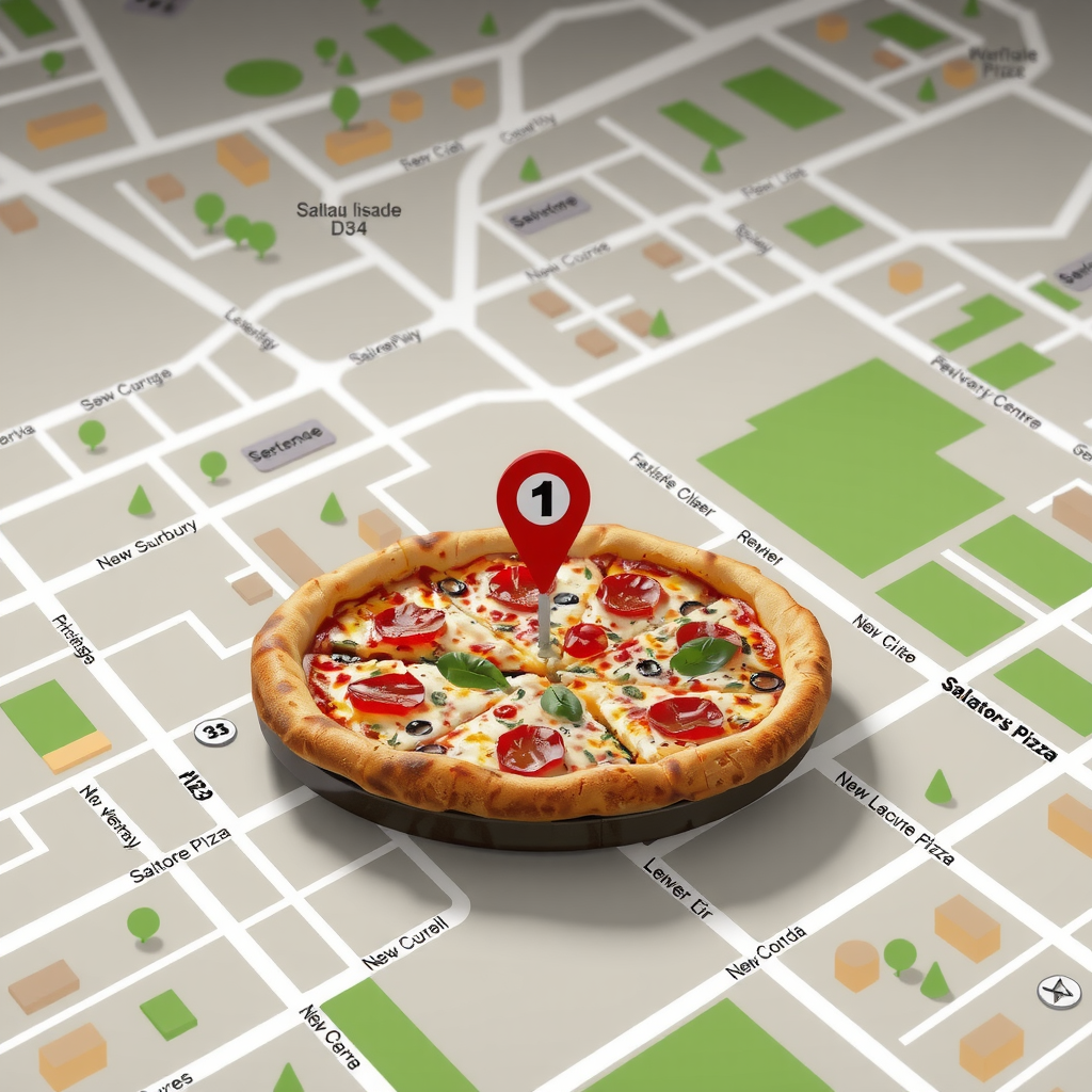 Map showing Salvatore's Pizza location at 1349 Lasalle Blvd, New Sudbury Centre Food Court Level 1, Sudbury P3A 1Z2 Canada, with surrounding streets and landmarks visible