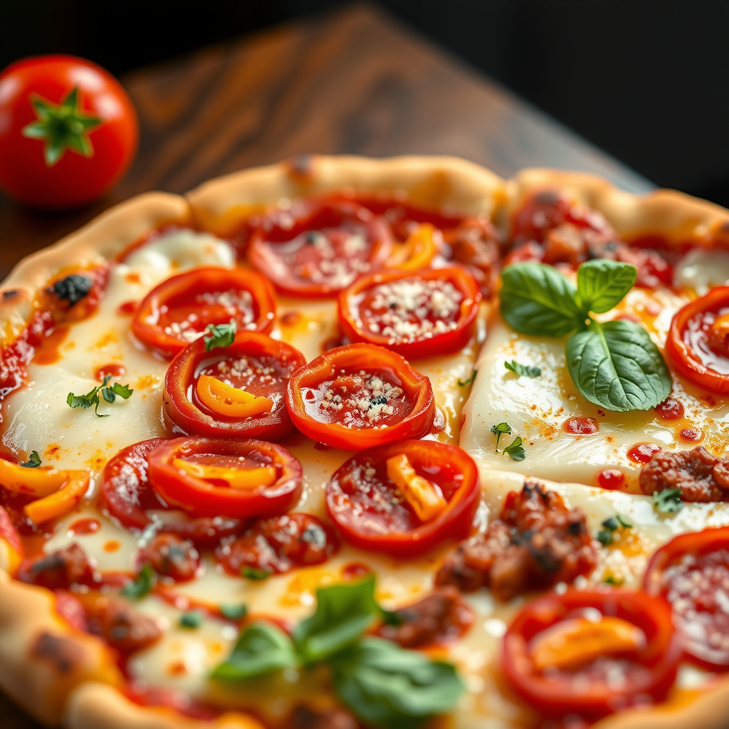 Pepperoni Supreme pizza loaded with premium pepperoni slices, mozzarella cheese, Italian herbs, and signature tomato sauce